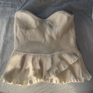 White Ribbed Knit Top - in perfect condition, worn once